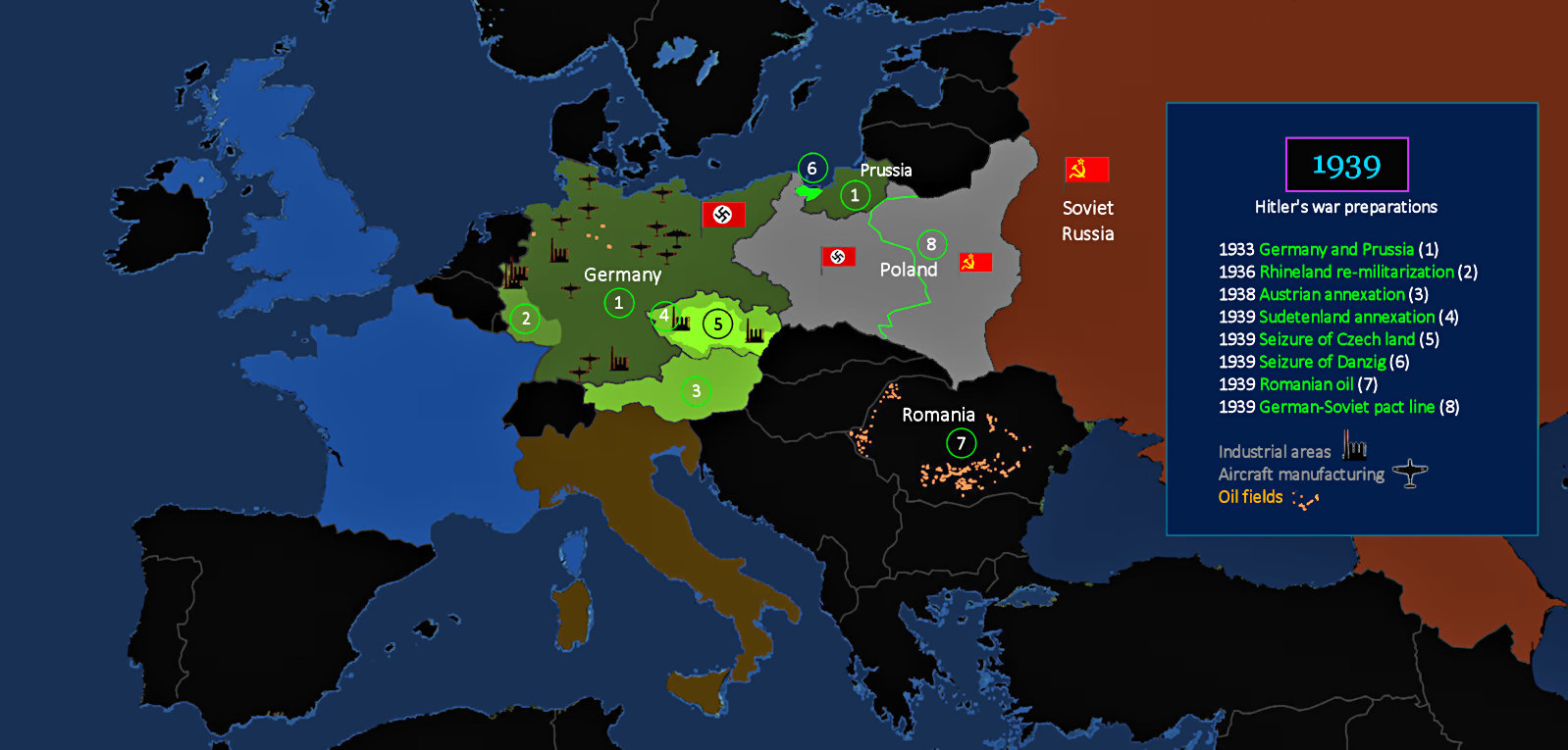 Germans, Soviets divide Poland, 1939 map